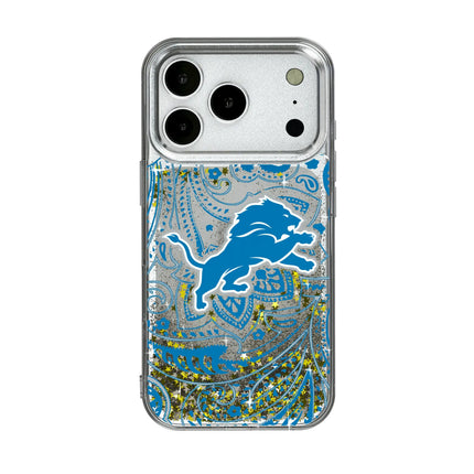 Detroit Lions Glitter Phone Case Paisley for iPhone