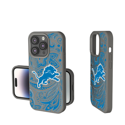 Detroit Lions Soft Touch Phone Case Paisley for iPhone