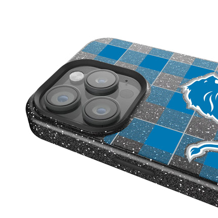 Detroit Lions Black Bling Phone Case Plaid for iPhone