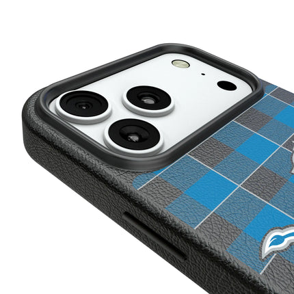 Detroit Lions Plaid MagSafe Compatible Phone Case for Apple iPhone