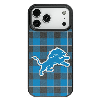Detroit Lions Plaid MagSafe Compatible Phone Case for Apple iPhone