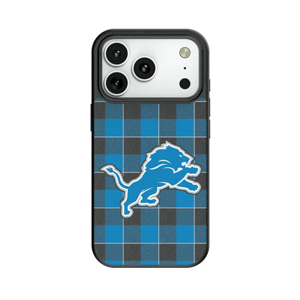 Detroit Lions Plaid MagSafe Compatible Phone Case for Apple iPhone
