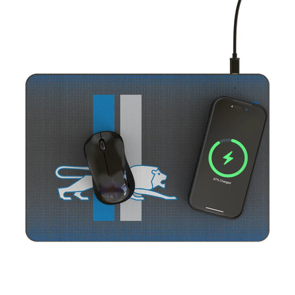 Detroit Lions 15W Wireless Charger & Mouse Pad Retro Linen