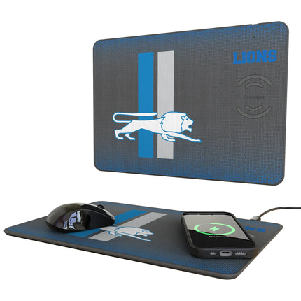 Detroit Lions 15W Wireless Charger & Mouse Pad Retro Linen