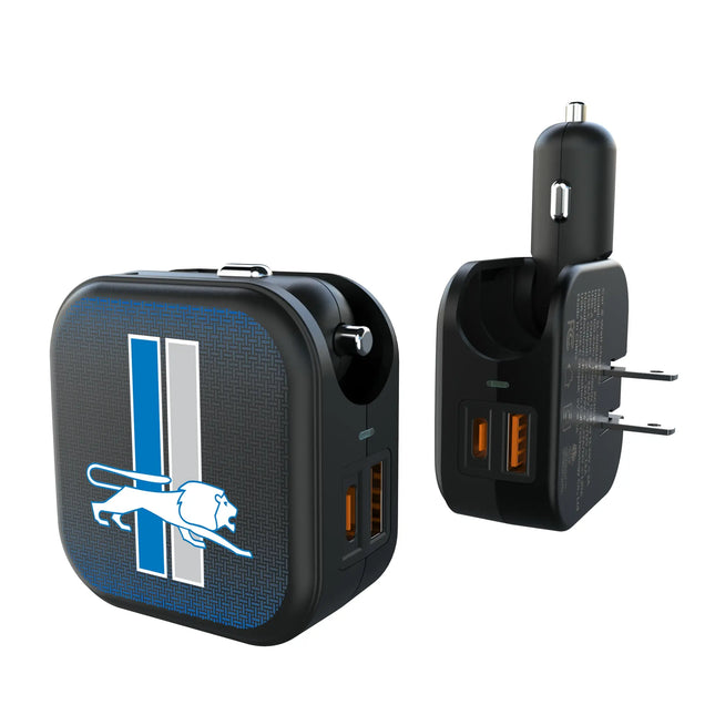 Detroit Lions 2 in 1 USB A/C Charger Retro Linen