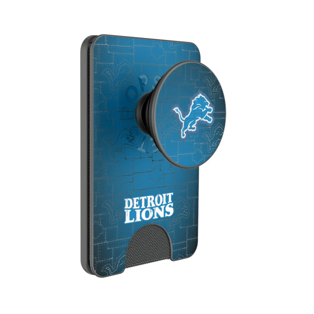 Detroit Lions Rivet PopSockets MagSafe-Compatible PopWallet+