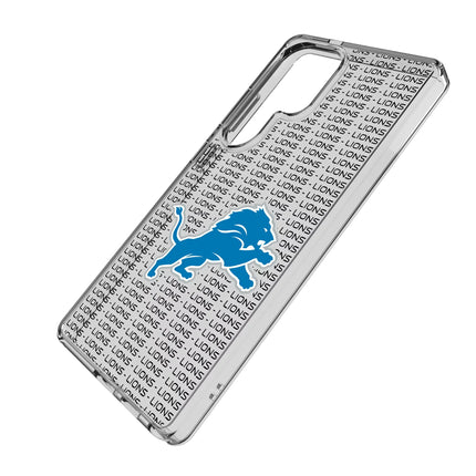 Detroit Lions Clear Phone Case Text for Samsung Galaxy