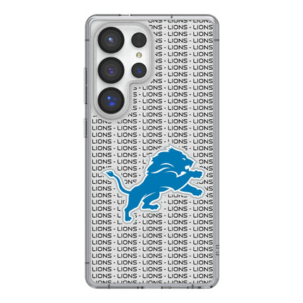 Detroit Lions Clear Phone Case Text for Samsung Galaxy