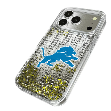 Detroit Lions Glitter Phone Case Text for iPhone