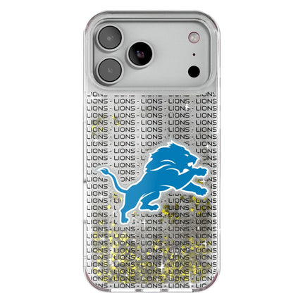 Detroit Lions Text Backdrop Glitter Phone Case for Apple iPhone