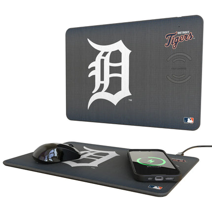 Detroit Tigers Linen 15-Watt Wireless Charger and Mouse Pad