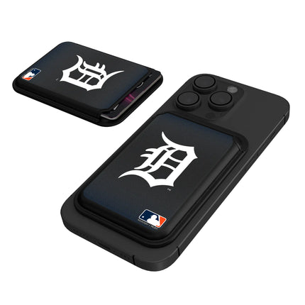 Detroit Tigers Linen Black Magnetic Credit Card Wallet