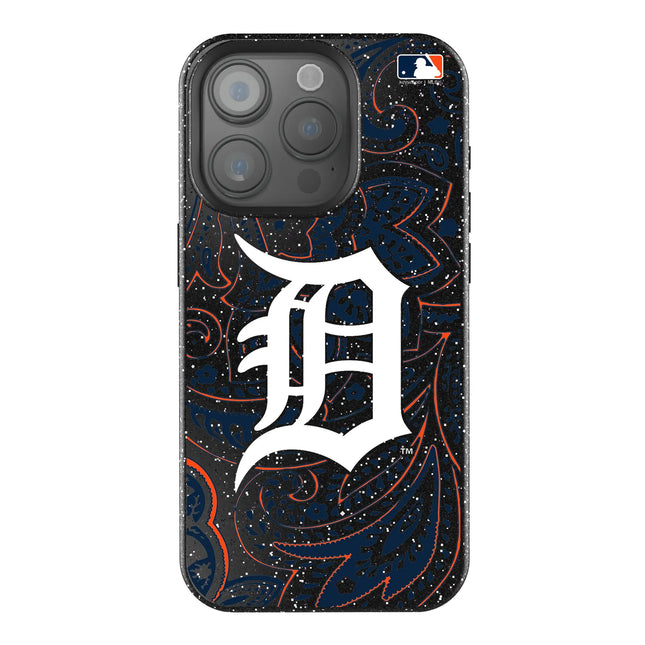 Detroit Tigers Paisley Black Bling Phone Case for Apple iPhone