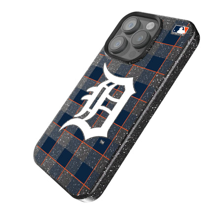 Detroit Tigers Plaid Black Bling Phone Case for Apple iPhone