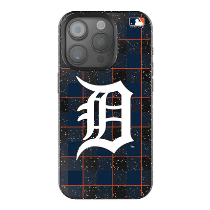 Detroit Tigers Plaid Black Bling Phone Case for Apple iPhone