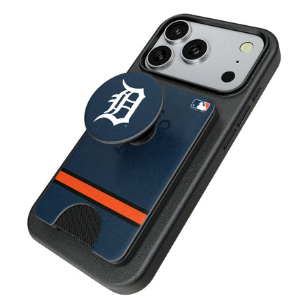 Detroit Tigers Stripe PopSockets MagSafe-Compatible PopWallet+