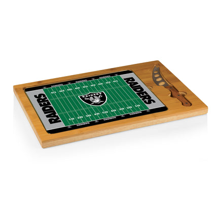 Las Vegas Raiders Football Field - Icon Glass Top Cutting Board & Knife Set