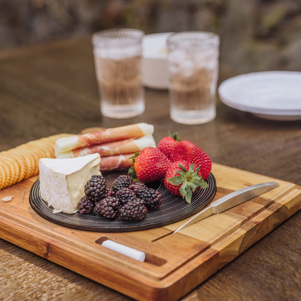 Turntable Acacia and Slate Cheese Board with Knife