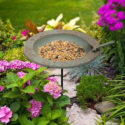 Dragonfly Garden Bird Feeder - Copper Verdigris