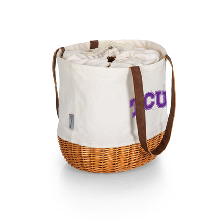 TCU Horned Frogs - Coronado Canvas and Willow Basket Tote