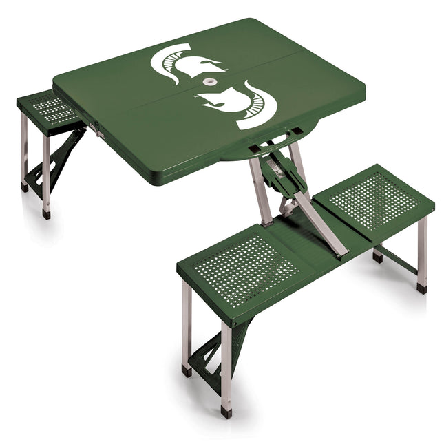 Michigan State Spartans Picnic Table Portable Folding Table with Seats