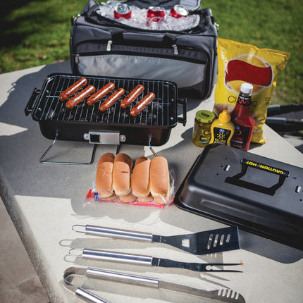 Buccaneer Portable Charcoal Grill & Cooler Tote