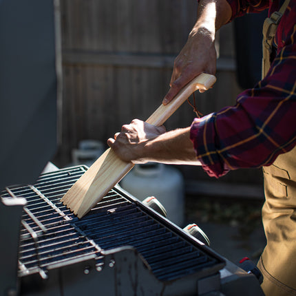 Hardwood BBQ Grill Scraper with Bottle Opener