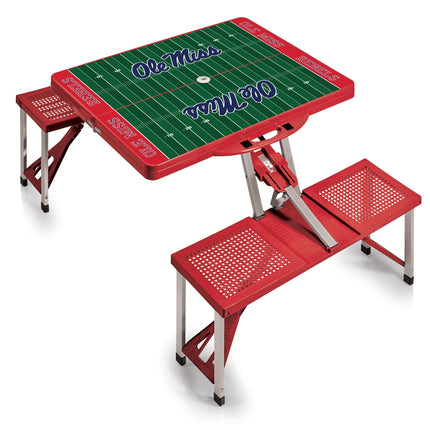 Ole Miss Rebels Football Field Picnic Table Folding Table with Seats