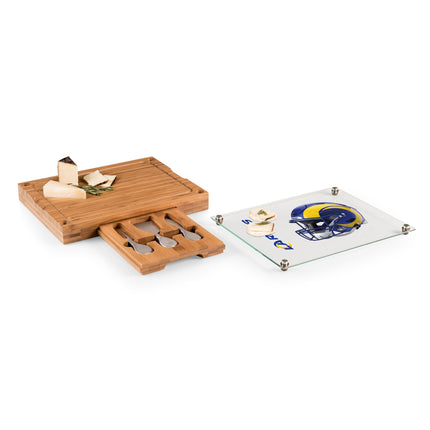 Los Angeles Rams - Concerto Glass Top Cheese Cutting Board & Tools Set
