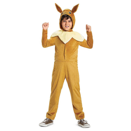 Kids Classic  Pokemon Eevee Hooded Jumpsuit Costume