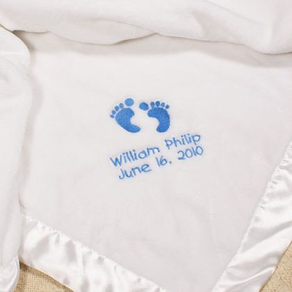 Embroidered Baby Boy Fleece Blanket