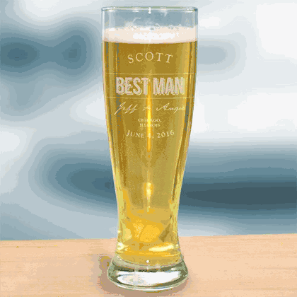 Engraved Groomsmen Pilsner Glass
