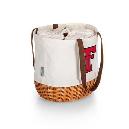 Texas Tech Red Raiders - Coronado Canvas and Willow Basket Tote