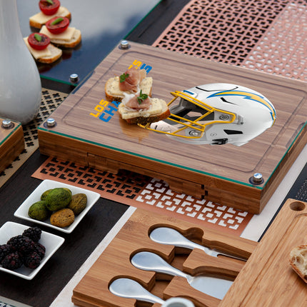 Los Angeles Chargers - Concerto Glass Top Cheese Cutting Board & Tools Set