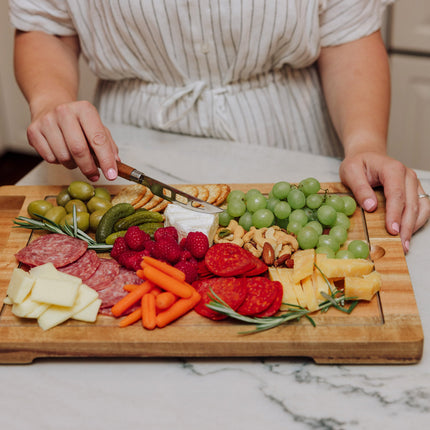 Ventana Tempered Glass and Acacia Cheese Board and Knife Set