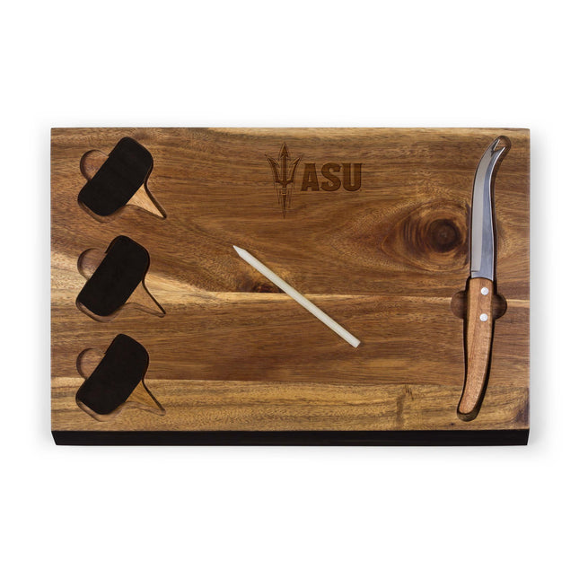Arizona State Sun Devils Delio Acacia Cheese Cutting Board & Tools Set