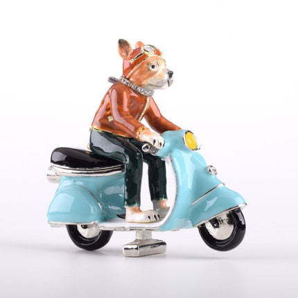 Dog on Vespa Trinket Box