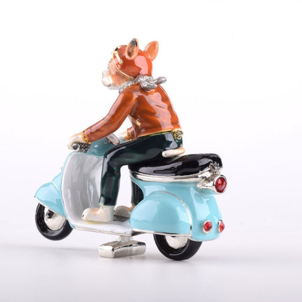Dog on Vespa Trinket Box