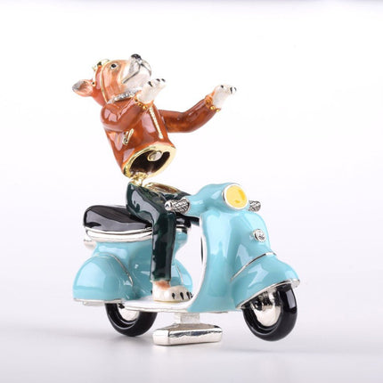 Dog on Vespa Trinket Box