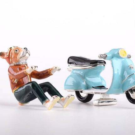 Dog on Vespa Trinket Box