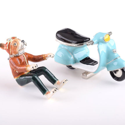Dog on Vespa Trinket Box