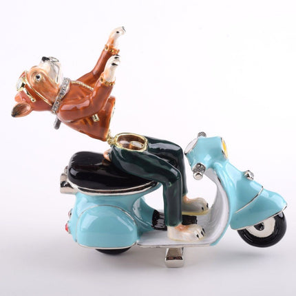 Dog on Vespa Trinket Box