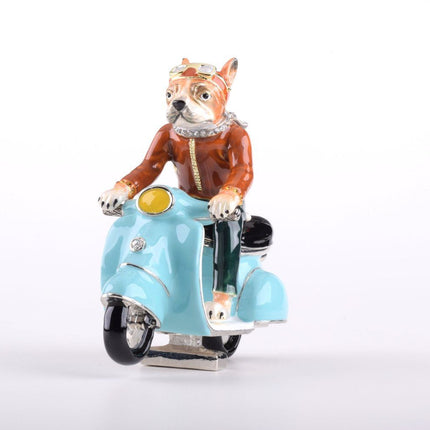 Dog on Vespa Trinket Box