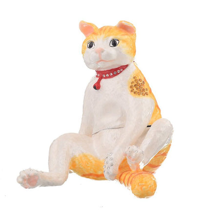 Large Brown Cat Trinket Box