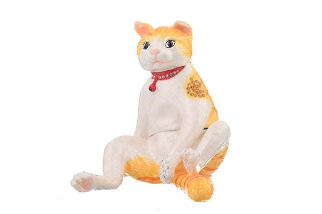 Large Brown Cat Trinket Box