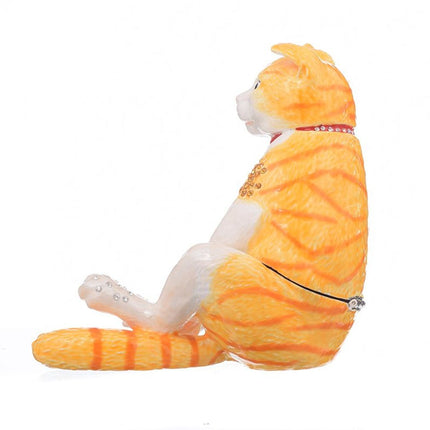 Large Brown Cat Trinket Box