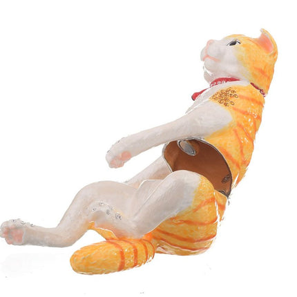 Large Brown Cat Trinket Box