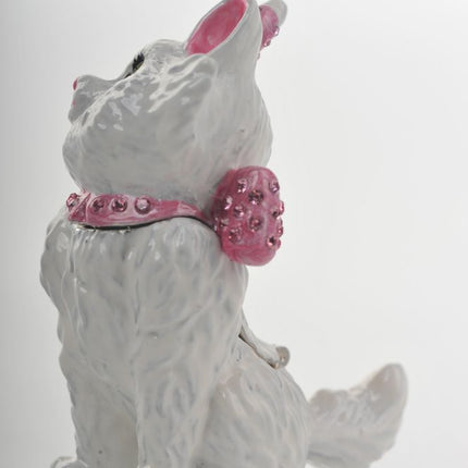 White and Pink Cat Trinket Box