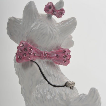 White and Pink Cat Trinket Box