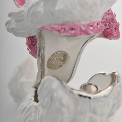 White and Pink Cat Trinket Box